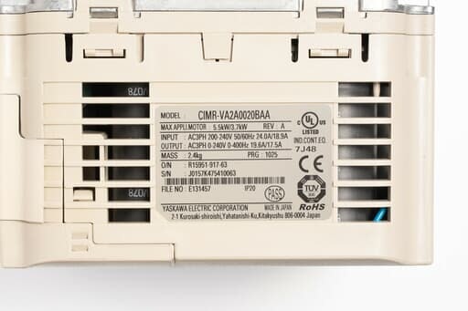 YASKAWA CIMR-VA2A0020BAA INVERTER 動作保証 安川電機 インバータ CIMR-VA2A0020BAA (累積稼働時間290h・ソフト