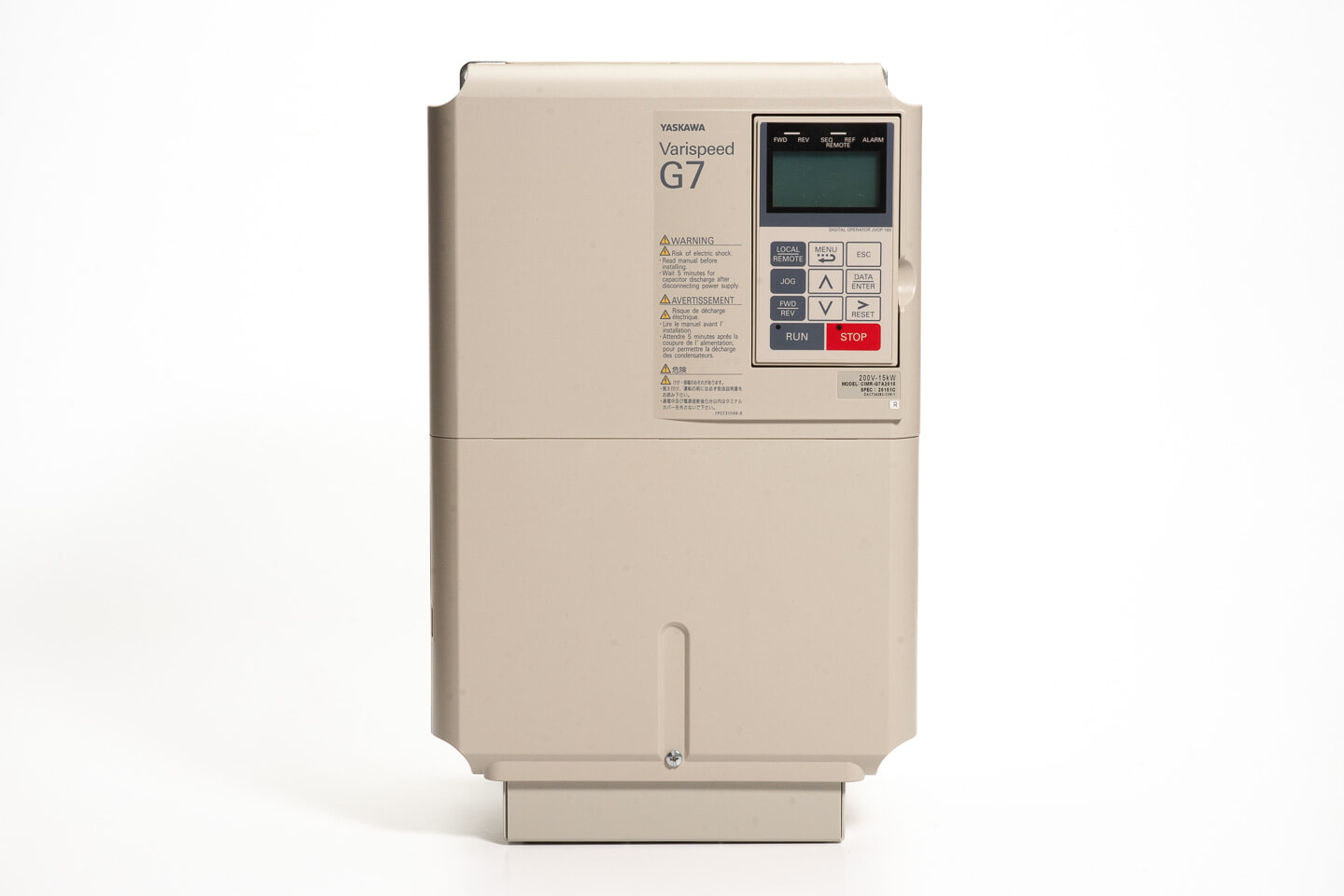 安川電機 インバータ CIMR-G7A2015 (累積稼働時間0h・ソフトVer1045)