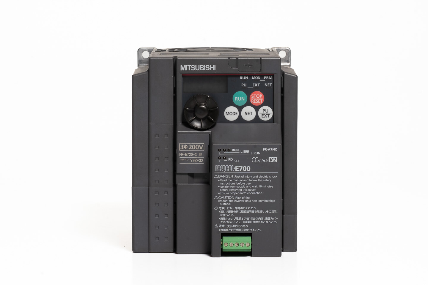 三菱 インバータ FR-E720-2.2K (通電時間86472h・FR-A7NC)