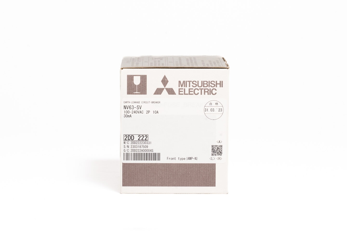 三菱 漏電遮断器 NV63-SV 2P 10A 100-240V 30MA (23年製)