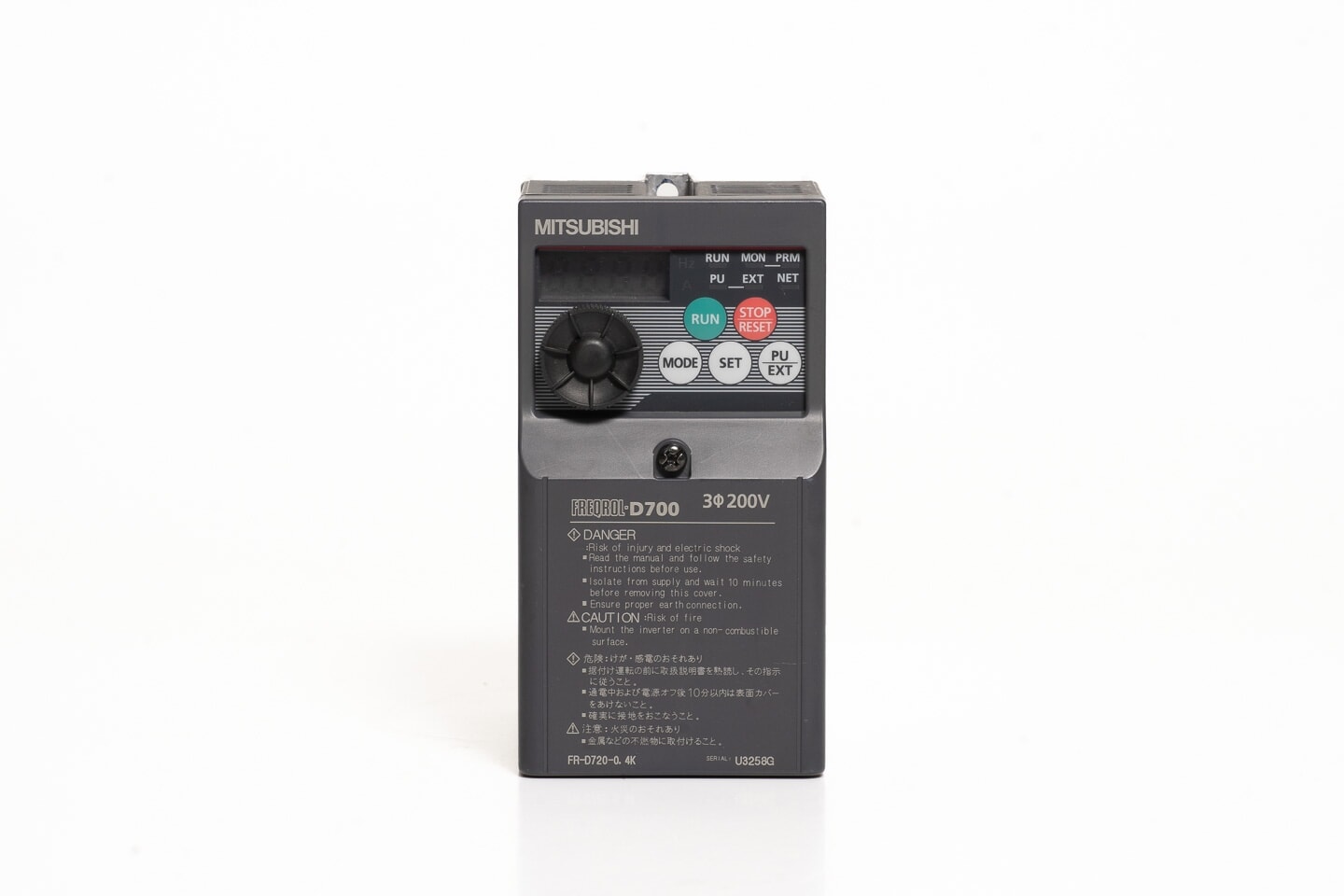 三菱 インバータ FR-D720-0.4K (通電時間449h)