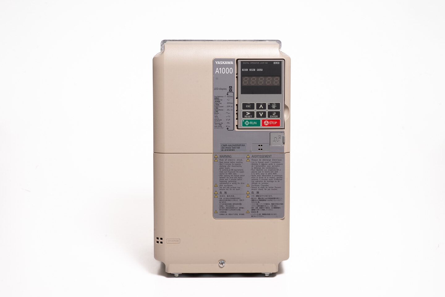 安川電機 インバータ CIMR-AA2A0056FAA (累計稼働時間11350h・ソフトVer5191)