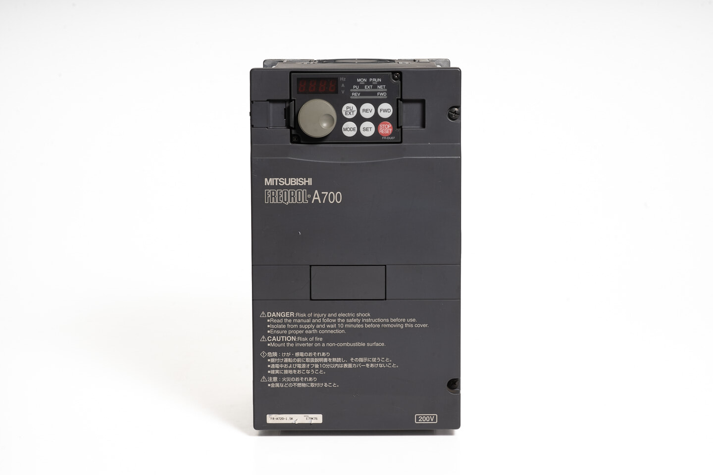 三菱 インバータ FR-A720-1.5K (制御端子台無し・通電時間88907h)