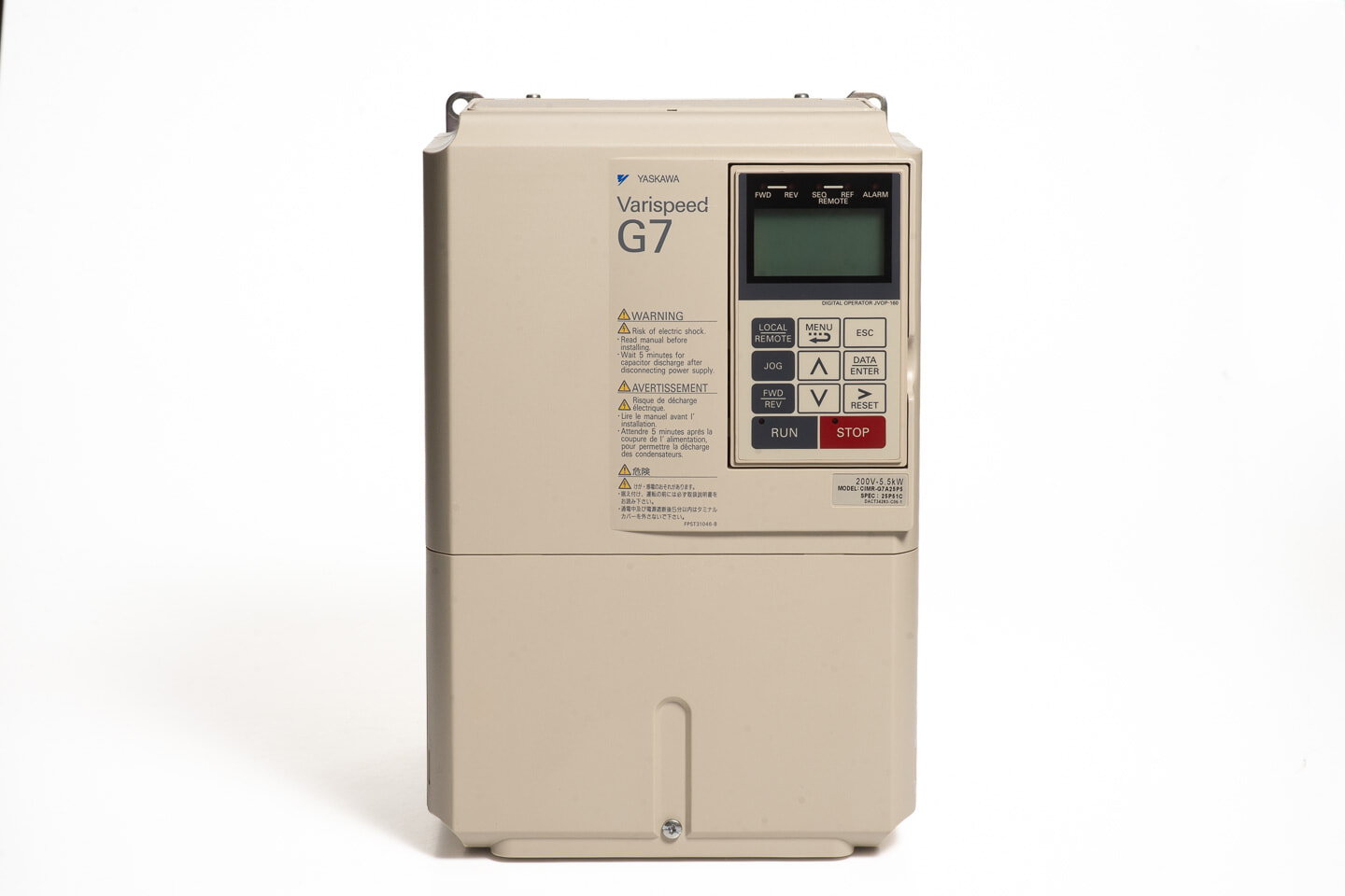 安川電機 インバータ CIMR-G7A25P5 (累計稼働時間16459h・ソフトVer1043)